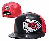 Chiefs Team Logo Black Red Leather Adjustable Hat GS,baseball caps,new era cap wholesale,wholesale hats